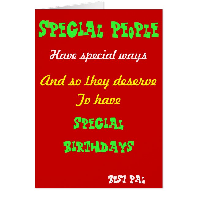 Special people-best friend birthday cards (Front)