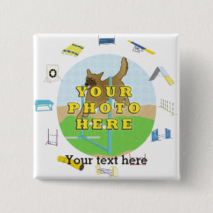 Special Personal Dog Agility 2 Inch Square Button