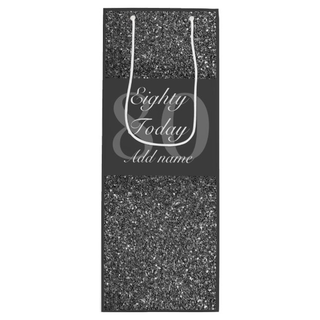 special personalised age birthday gift bag 80th (Front)