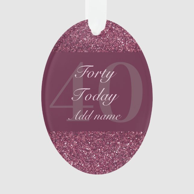 Special personalized birthday ornament gift 40th (Front)