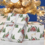 Special Personalized Country Christmas Scene Name Wrapping Paper<br><div class="desc">The perfect Christmas scene -- snow falling; snow covered trees; the house decorated with lights; a snowman in front; deer out front and just a touch of glitter around the roof. For yourself or very special as a gift. Personalize the message as you wish. Any design issues or questions, just...</div>