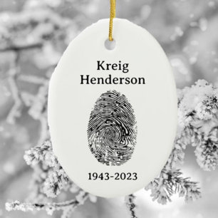 Special Personalized Fingerprint Memorial Ornament
