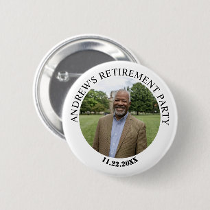 Special Photo Elegant Retirement Party 2 Inch Round Button