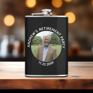 Special Photo Elegant Retirement Party Hip Flask