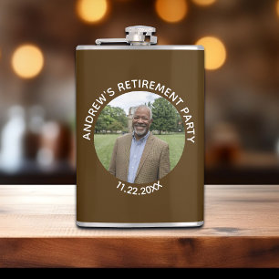 Special Photo Elegant Retirement Party Hip Flask