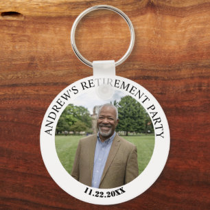 Special Photo Elegant Retirement Party Keychain
