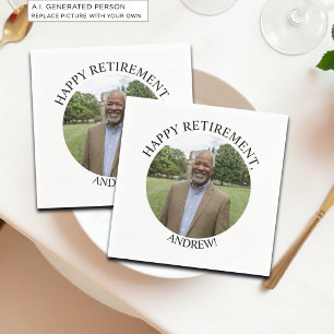Special Photo Elegant Retirement Party Napkin
