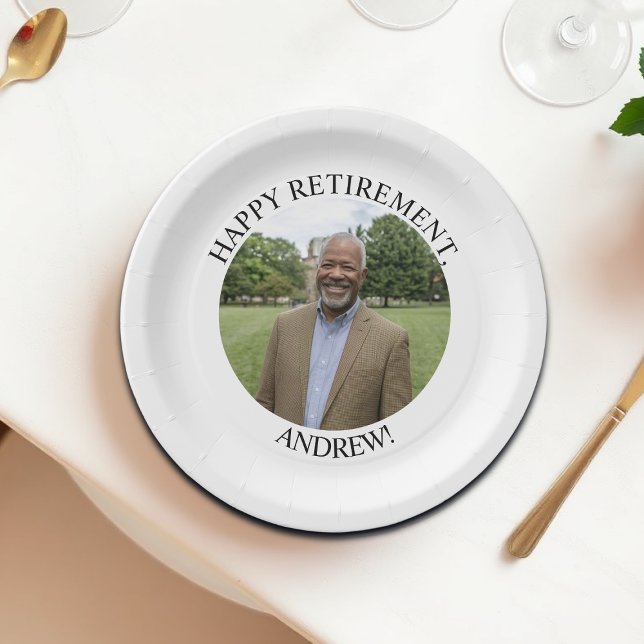 Special Photo Elegant Retirement Party Paper Plate (Creator Uploaded)