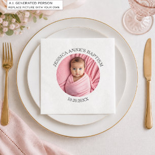 Special Photo Girl's Baptism   Napkin