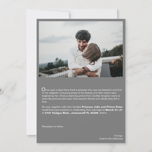 Special Photo Love Story Wedding Invitation (Front)