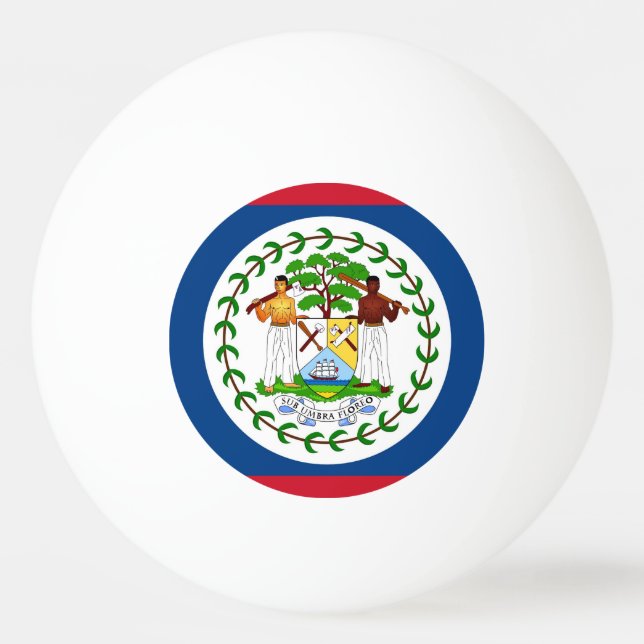 Special ping pong ball with Flag of Belize (Back)