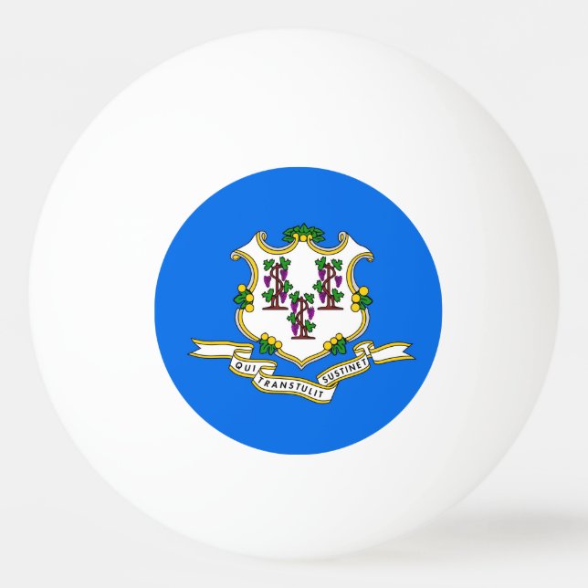 Special ping pong ball with Flag of Connecticut (Back)