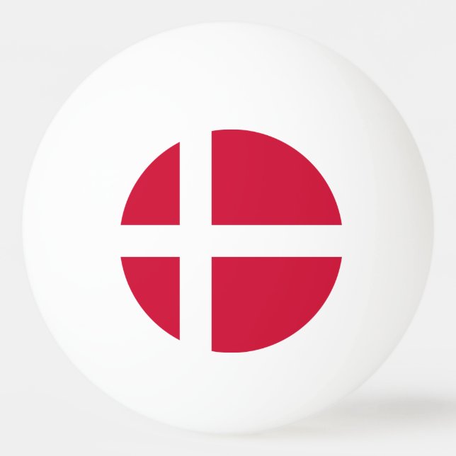 Special ping pong ball with Flag of Denmark (Back)