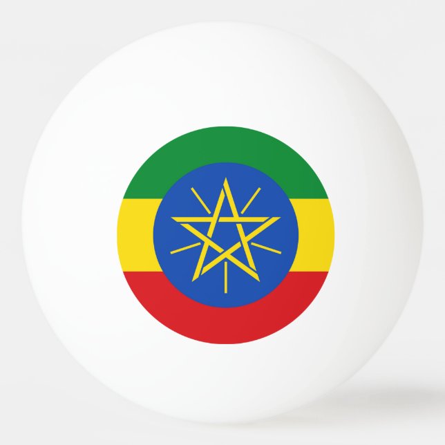Special ping pong ball with Flag of Ethiopia (Back)