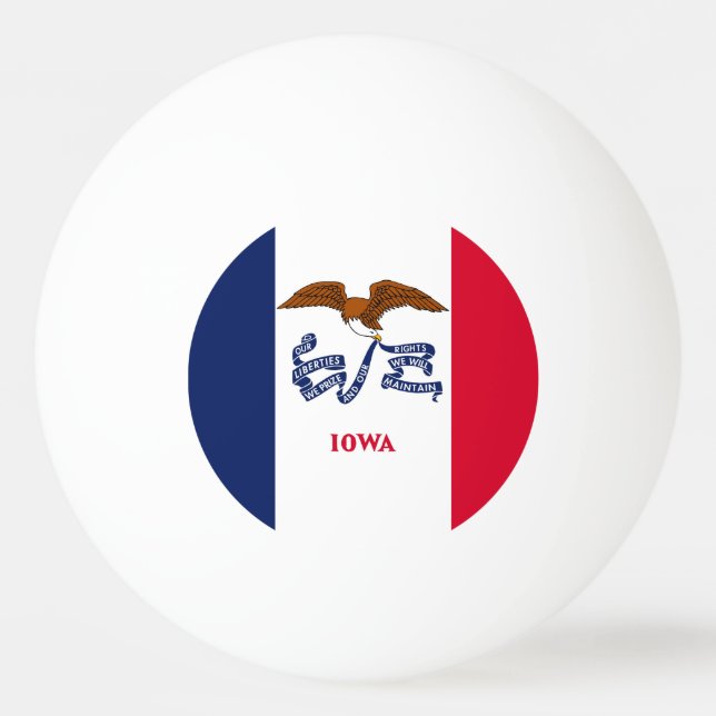 Special ping pong ball with Flag of Iowa State (Back)