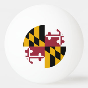Special ping pong ball with Flag of Maryland