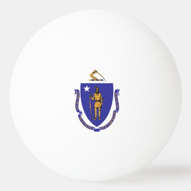Special ping pong ball with Flag of Massachusetts (Back)