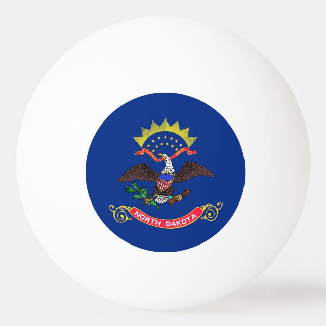 Special ping pong ball with Flag of North Dakota (Back)