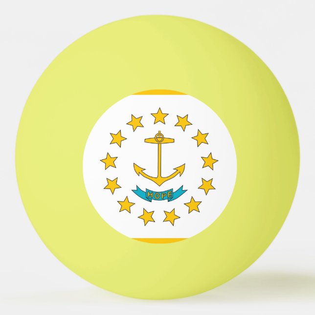 Special ping pong ball with Flag of Rhode Island (Back)