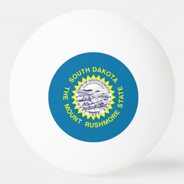 Special ping pong ball with Flag of South Dakota (Back)