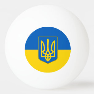 Special ping pong ball with Flag of Ukraine