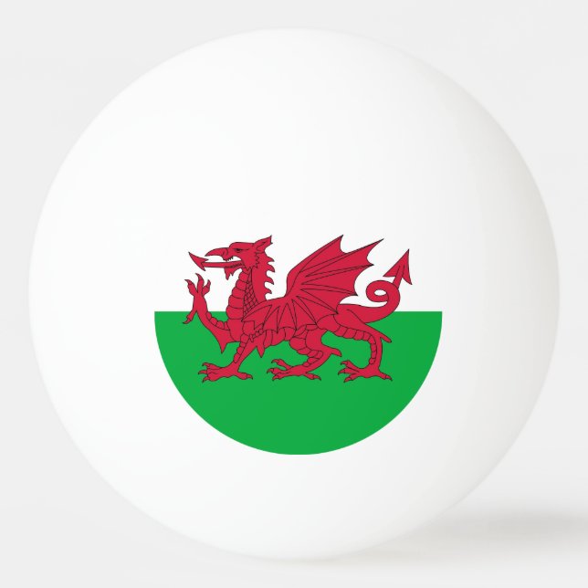 Special ping pong ball with Flag of Wales (Back)
