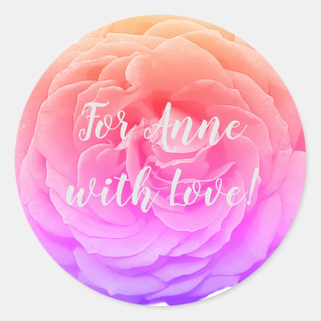 Special Pink Rose Flower Blossom  Photo Sticker (Front)