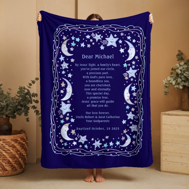 Special Prayer for Baby Boy Baptism Fleece Blanket (Creator Uploaded)