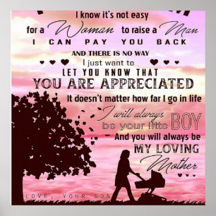 Special Present For Mom To My Mom Letter Poster