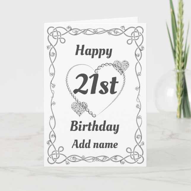 Special pretty 21st birthday card (Front)
