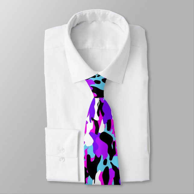 Special Purple Camo Neck Tie (Tied)