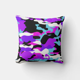 Special Purple Colour Camo Throw Pillow