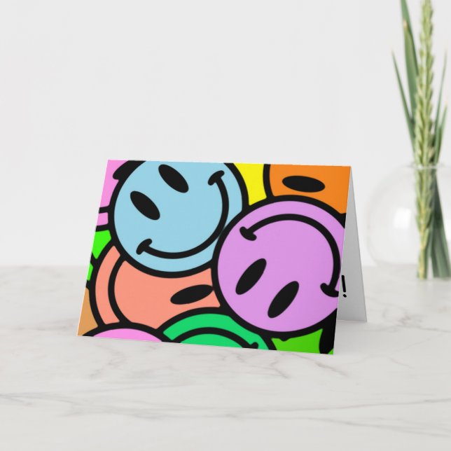Special Rainbow Smiley Thank You Card (Front)