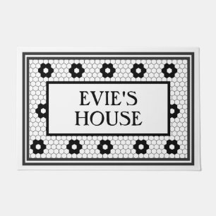 Special request 3 Black and White Tile Design Doormat
