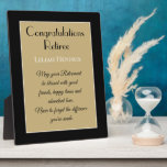 Special Retiree's Congratulations gift Plaque<br><div class="desc">Happy retirement</div>