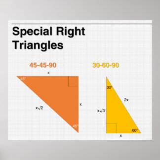 Special Right Triangles Math Poster