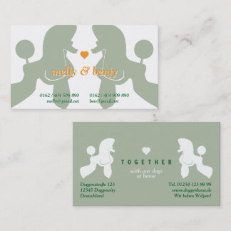Special romantic Poodle Dogs Business Card