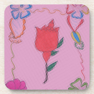 Special Rose Tile Art Graphic Design Coaster