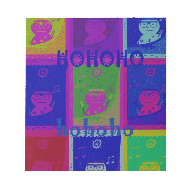 Special  Santa HoHoho Pop Art colours Notepad (Front)