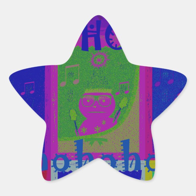 Special  Santa HoHoho Pop Art colours Star Sticker (Front)
