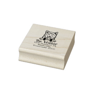Special Size Husky Dog Return Address Rubber Stamp