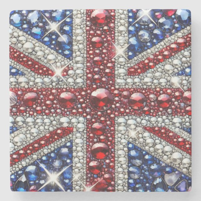 Special stone coaster with British Colours (Front)