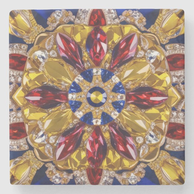 Special stone coaster with Colombia Colours (Front)