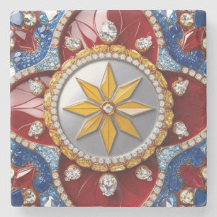 Special stone coaster with Colombian Colours