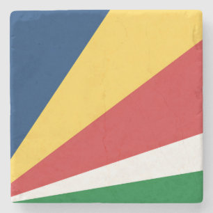 Special stone coaster with Seychelles Colors