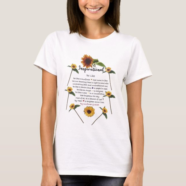 Special sunflower nspirational white T-shirt (Front)
