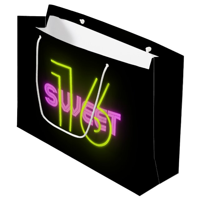 Special Sweet Sixteen 16 Paper Shopping Bags (Front Angled)