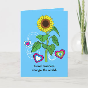 Special Teacher Sunflower Card
