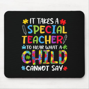 Special Teacher To Hear Child Autism Awareness Aut Mouse Pad