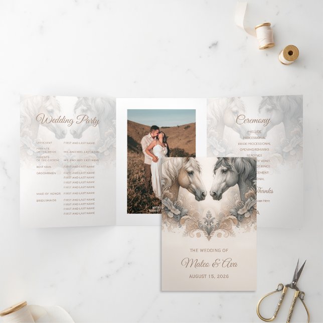 Special Trifold Add Photo Wedding Program (Creator Uploaded)
